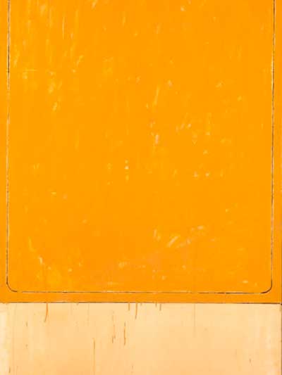 Mario Schifano, Giallo cromo, smalto su carta su tela, cm 200 x 120, MART, Deposito da collezione privata 